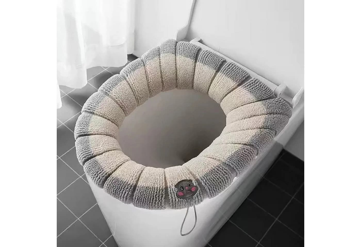 Norvéa Home WC-Deckelbezug Universell Grau/Beige Kuschelweich - Bild 2
