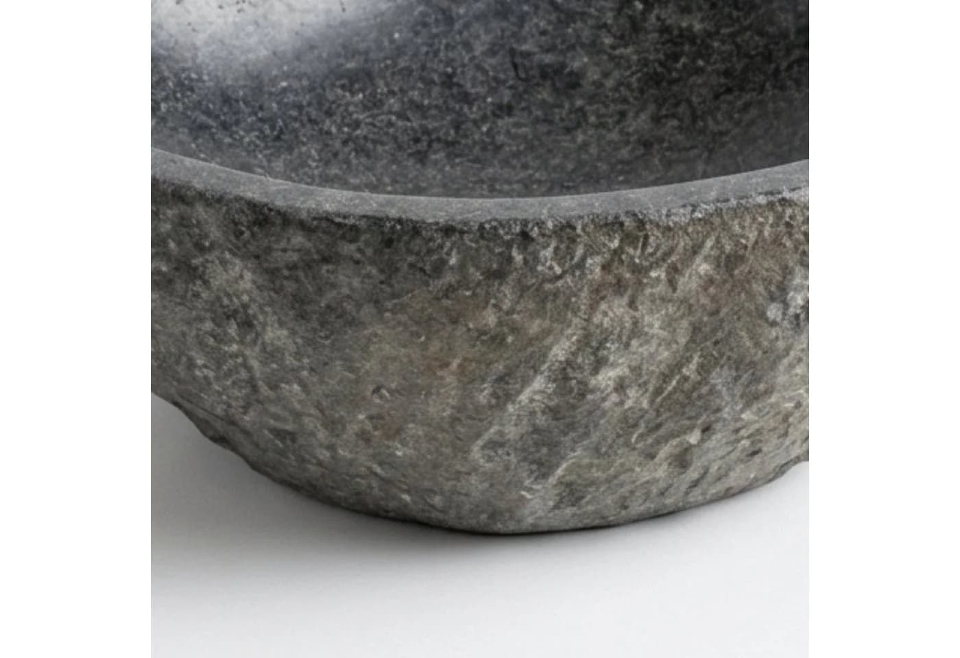 Kinaree Aufsatzwaschbecken Flussstein Naturstein Grau/Schwarz - Bild 5