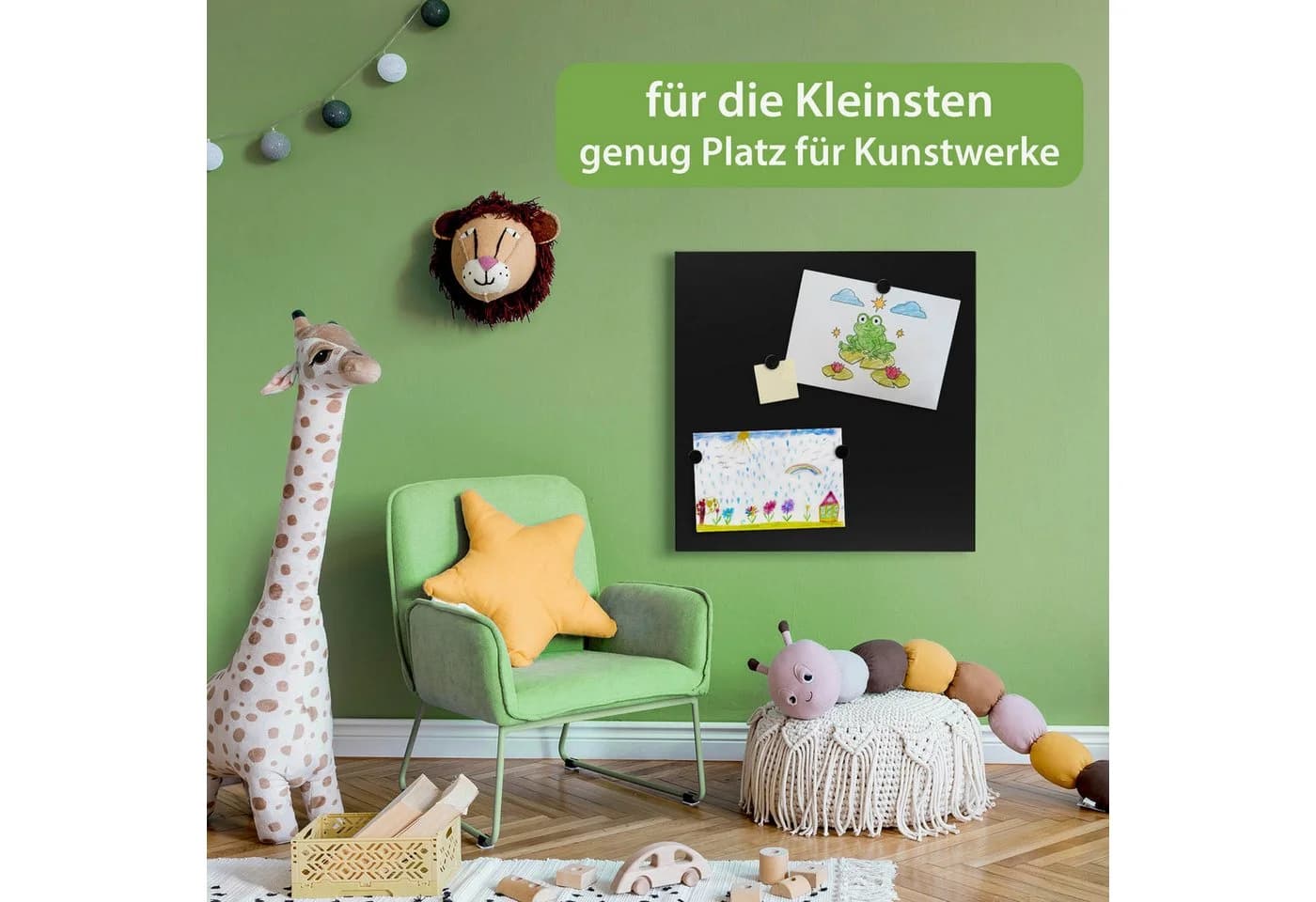 banjado Magnettafel Metall 50x50cm Weiß/ Schwarz - Bild 5