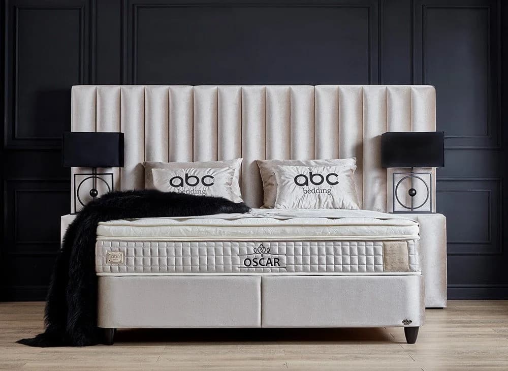 ABC Bedding Boxspringbett OSCAR Samt Creme Beige mit Bettkasten - Bild 2