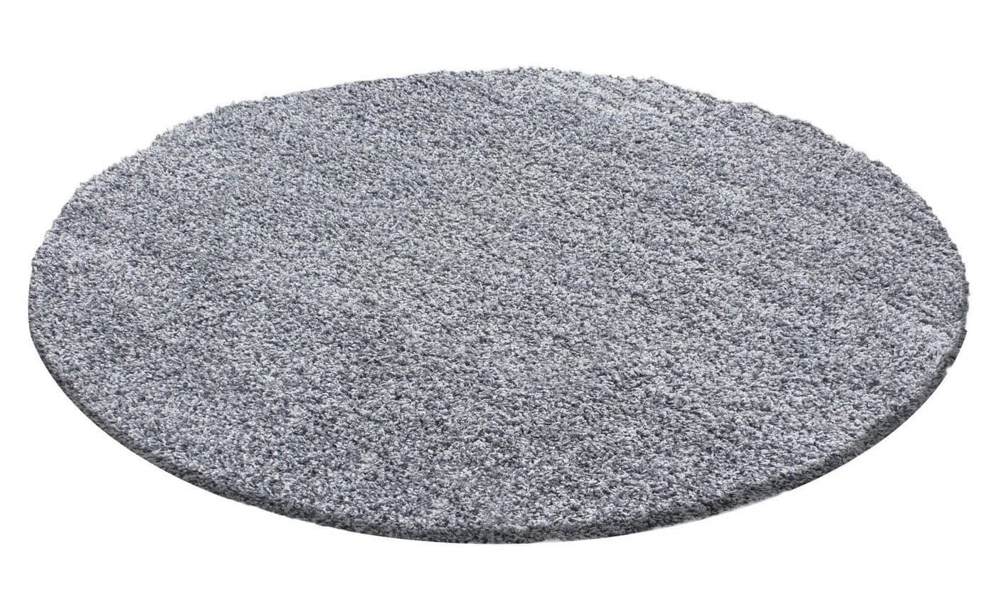 Stilvoll Günstig Hochflor-Teppich Rund Grau Polypropylen - Bild 2