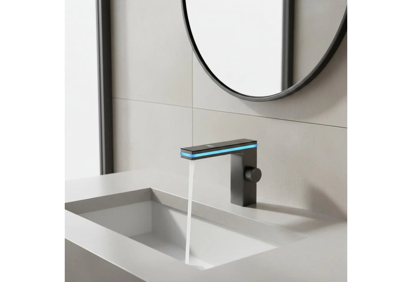 LuxaSteel Digital-Wasserhahn mit LED-Temperaturanzeige und Wasserkraft-Betrieb - Bild 2