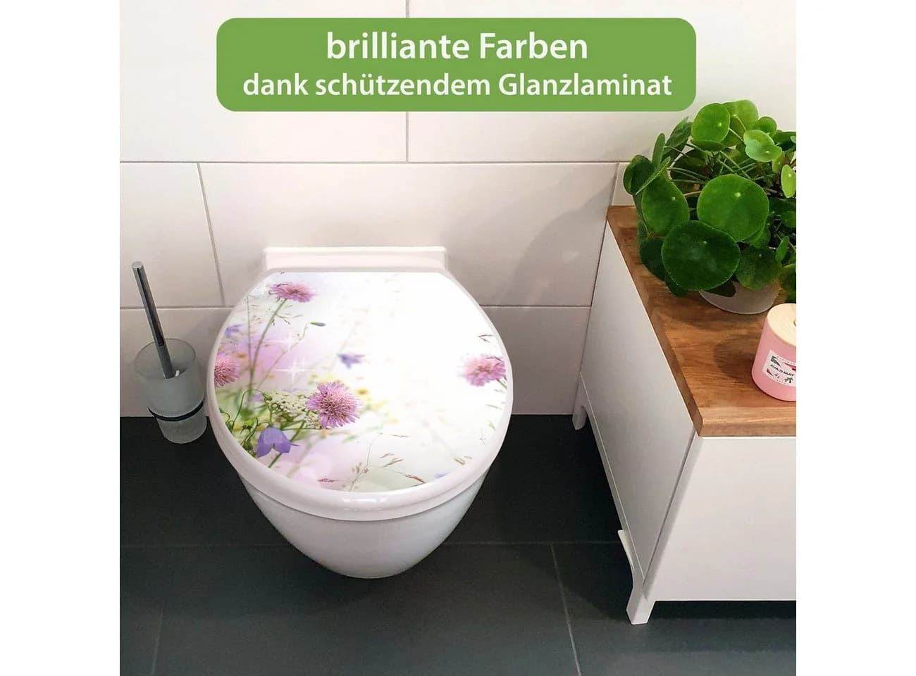 banjado WC-Sitz mit Absenkautomatik Motiv Glitzernde Wiese