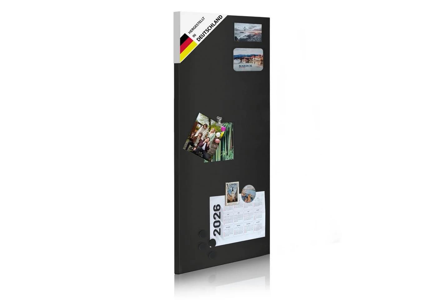 banjado Magnettafel Metall 75x30cm Weiß/Schwarz - Bild 2
