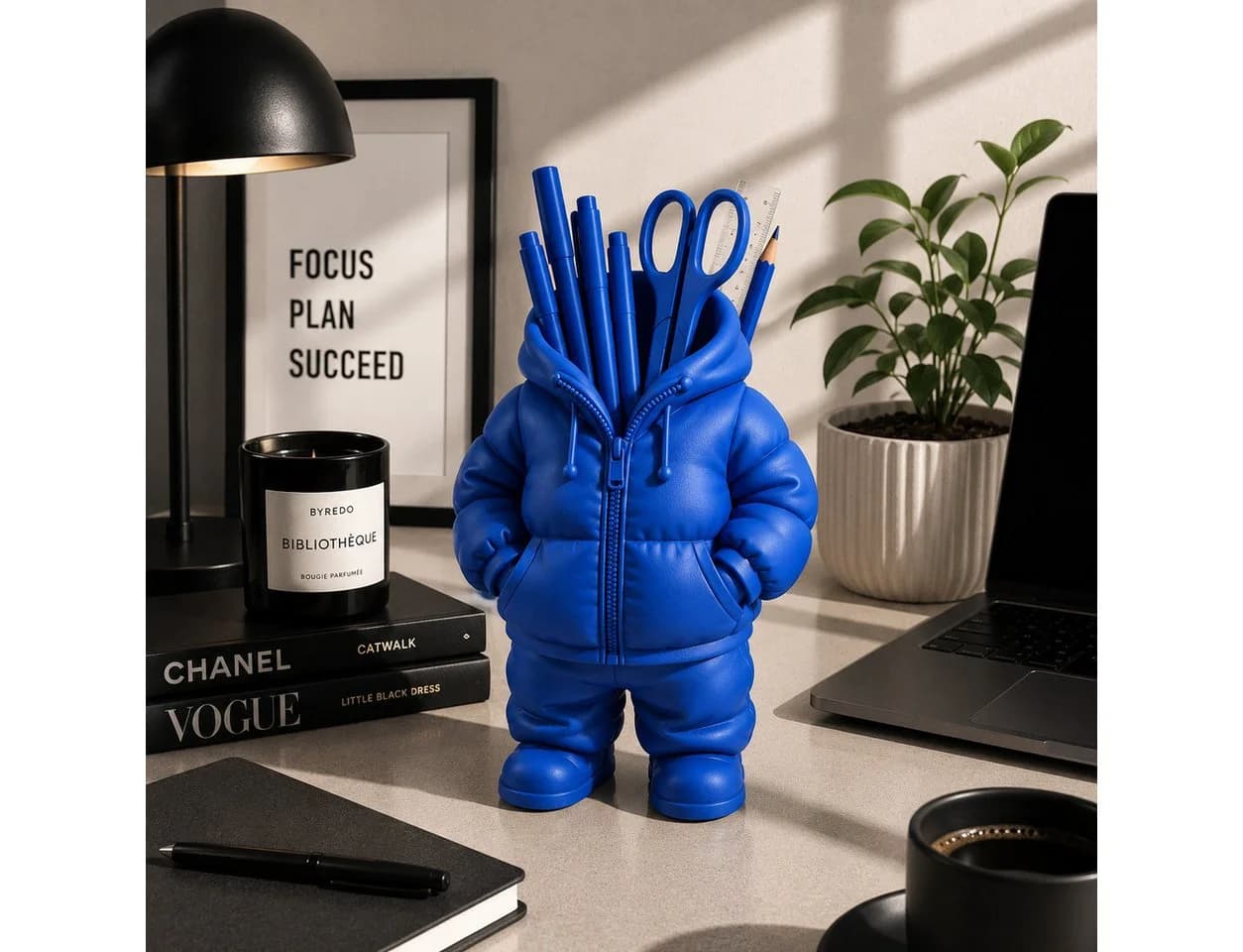 Alpha Electronics Stiftehalter 3D-Druck Hoodie Design Blau Desk Organizer