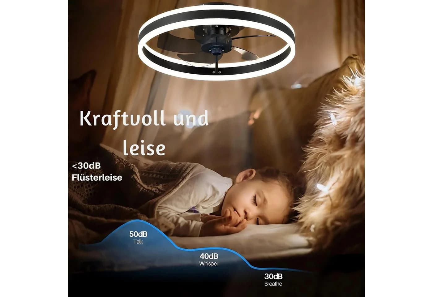 HS.SUPPLY Deckenventilator mit LED & Fernbedienung - Bild 4