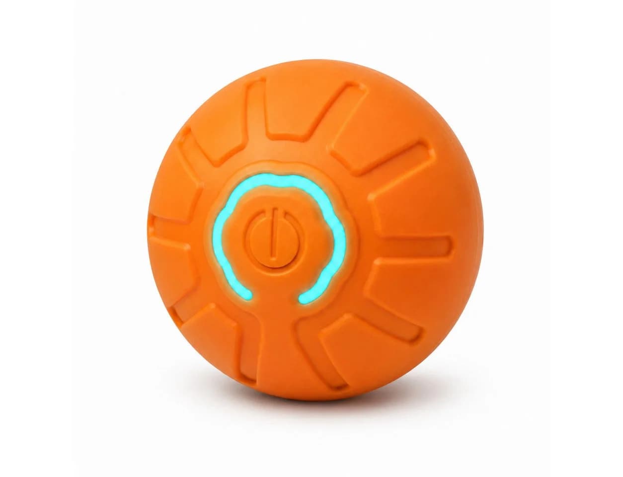 FLOCKI Pets™ Interaktiver Hundeball mit Motor, LED & USB-C, Ø 5,2 cm, Orange - Bild 2