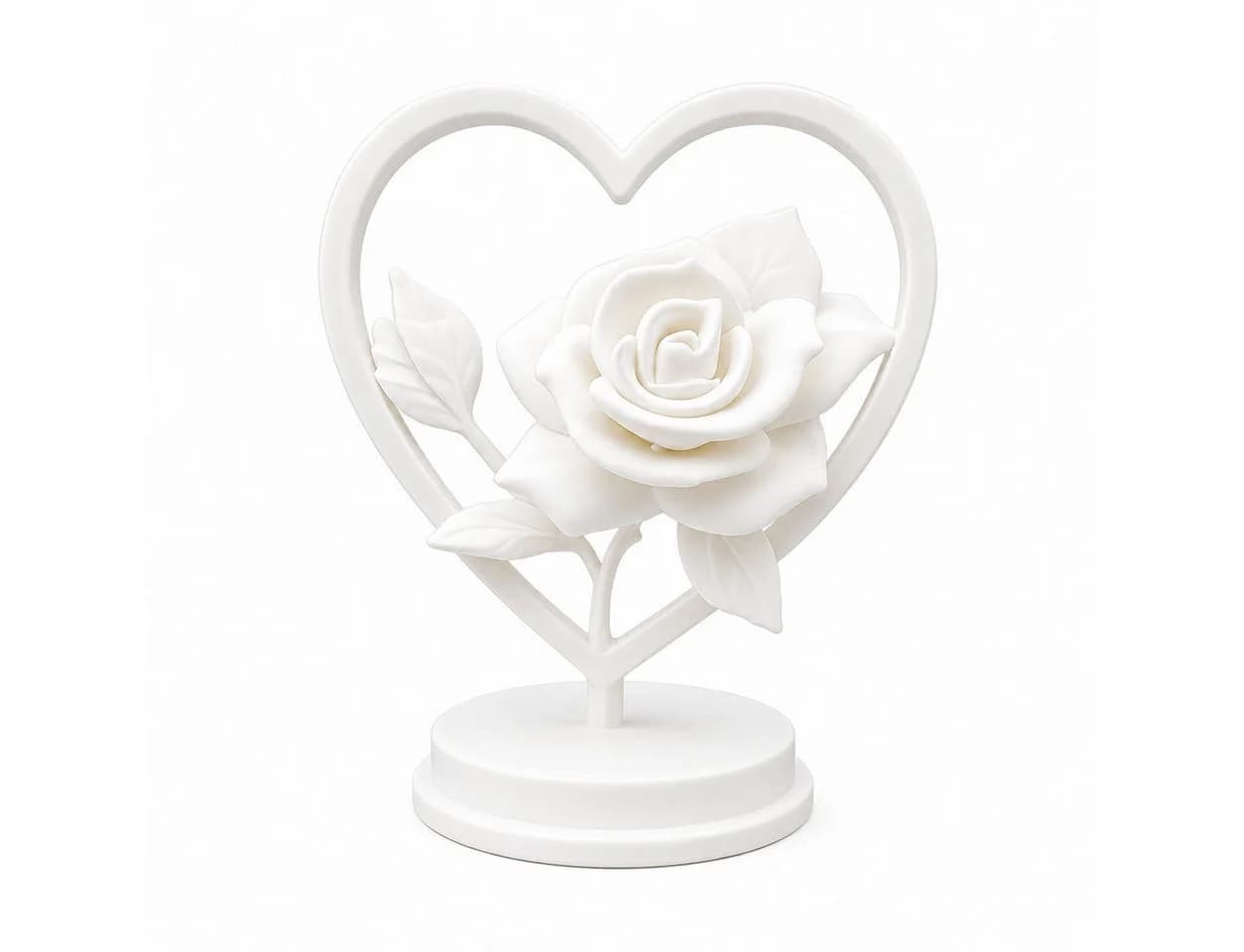 Alpha Electronics Dekoobjekt Herz Rose Weiß 3D-Druck - Bild 2