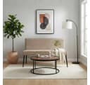 YOZI Essbank mit Taschenfederkern Dunkelgrau/Beige schwarze Metallbeine Bild 2
