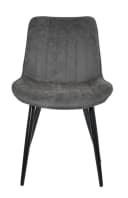 YOZI Esszimmerstuhl 6er Set Kunstleder Metallbeine gepolstert grau Bild 4