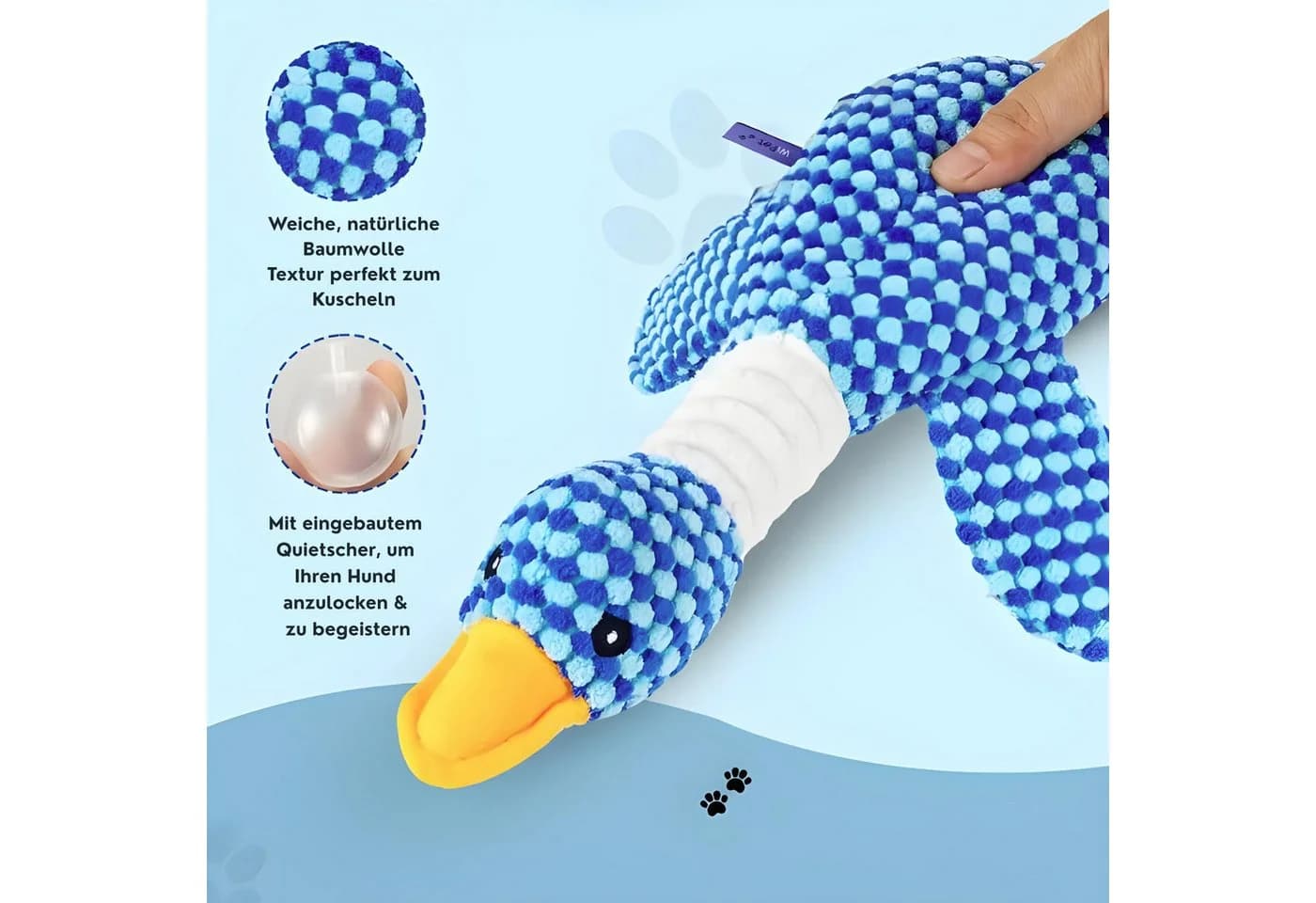FLOCKI Pets™ Quietschendes Hundespielzeug Ente - Bild 3