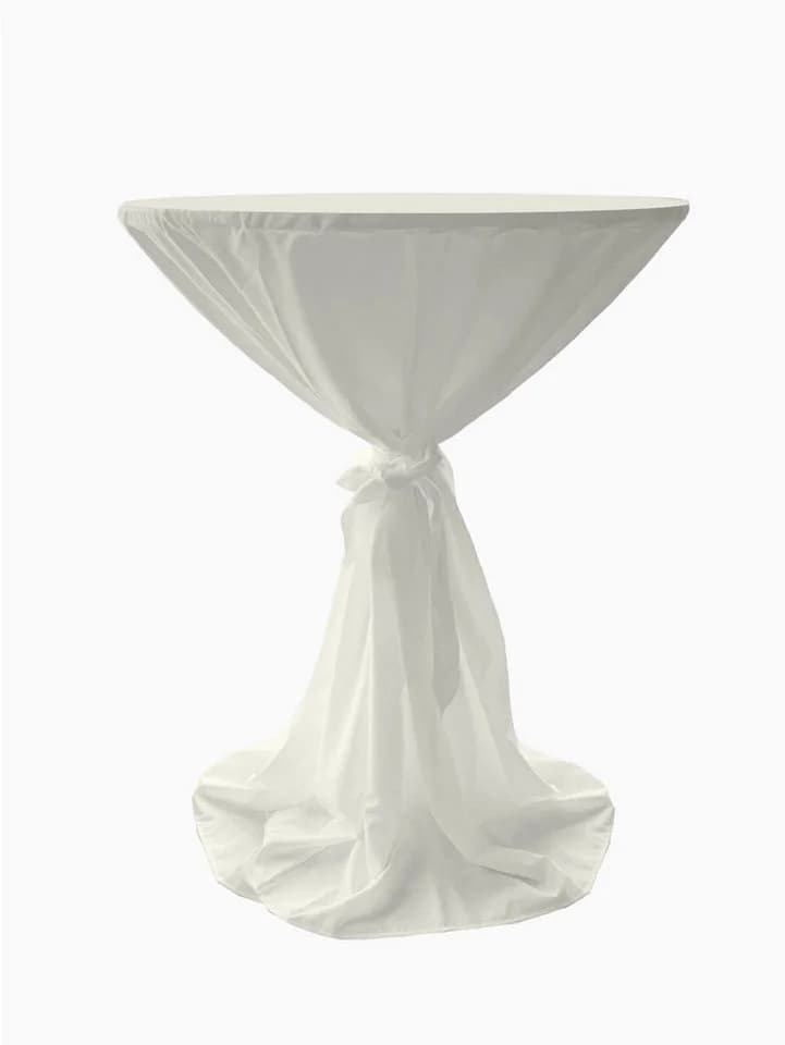 Jirex Stehtischhusse Weiß Polyester 80cm ø mit Schlaufe