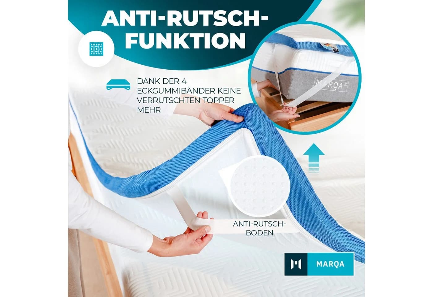 MARQA HOME Matratzentopper Blue Gel 4cm Memoryschaum mit Bezug - Bild 3