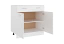 DOTMALL Auszugsunterschrank Lyon Weiß Holzwerkstoff Bild 3