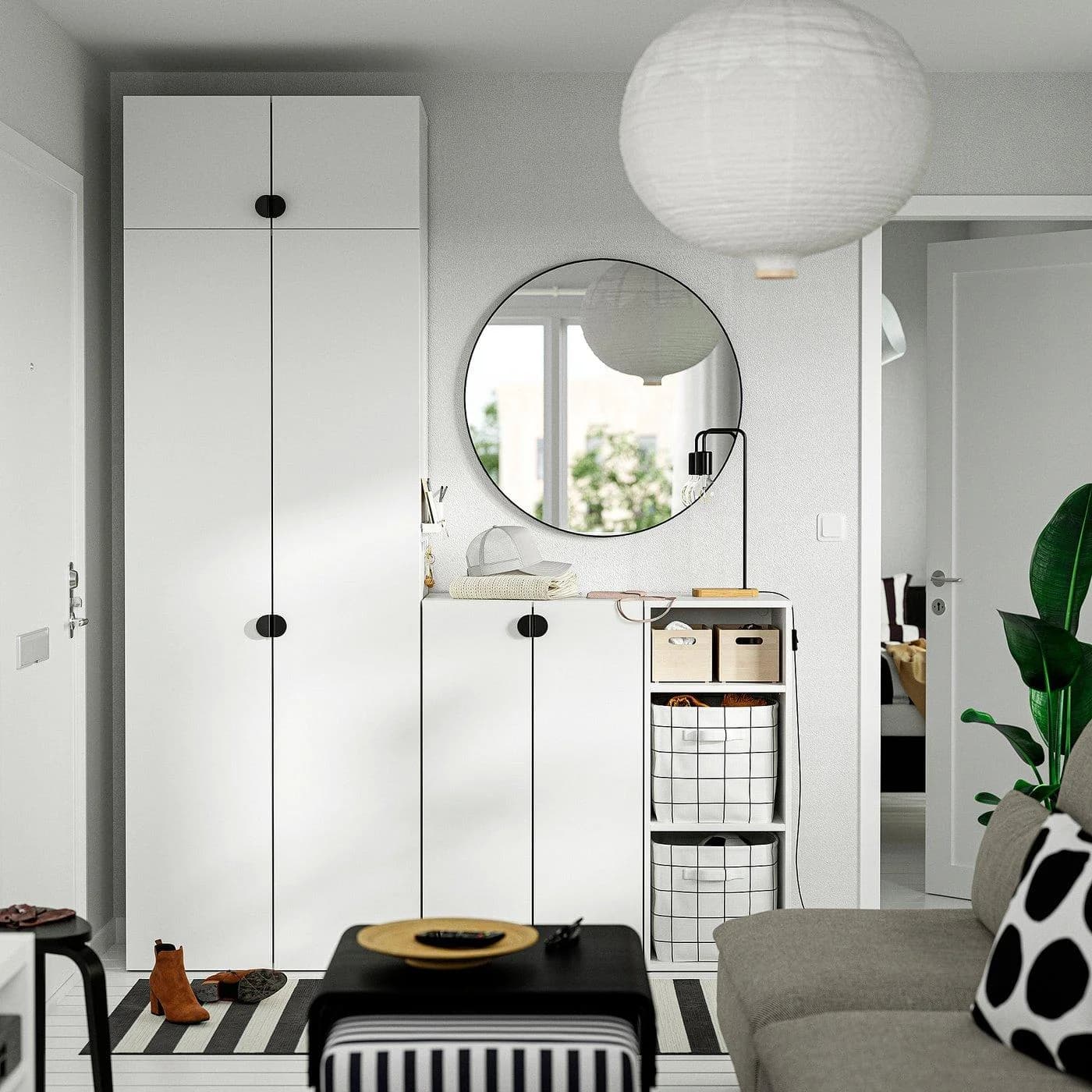 IKEA LASTARE Schrankkombination Weiß mit Aufsatzregal