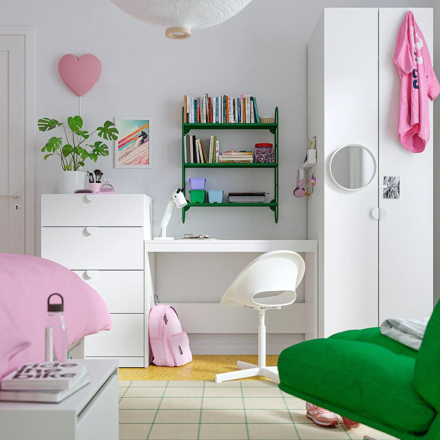 IKEA LASTARE Aufbewahrungskombi Weiß mit Tisch
