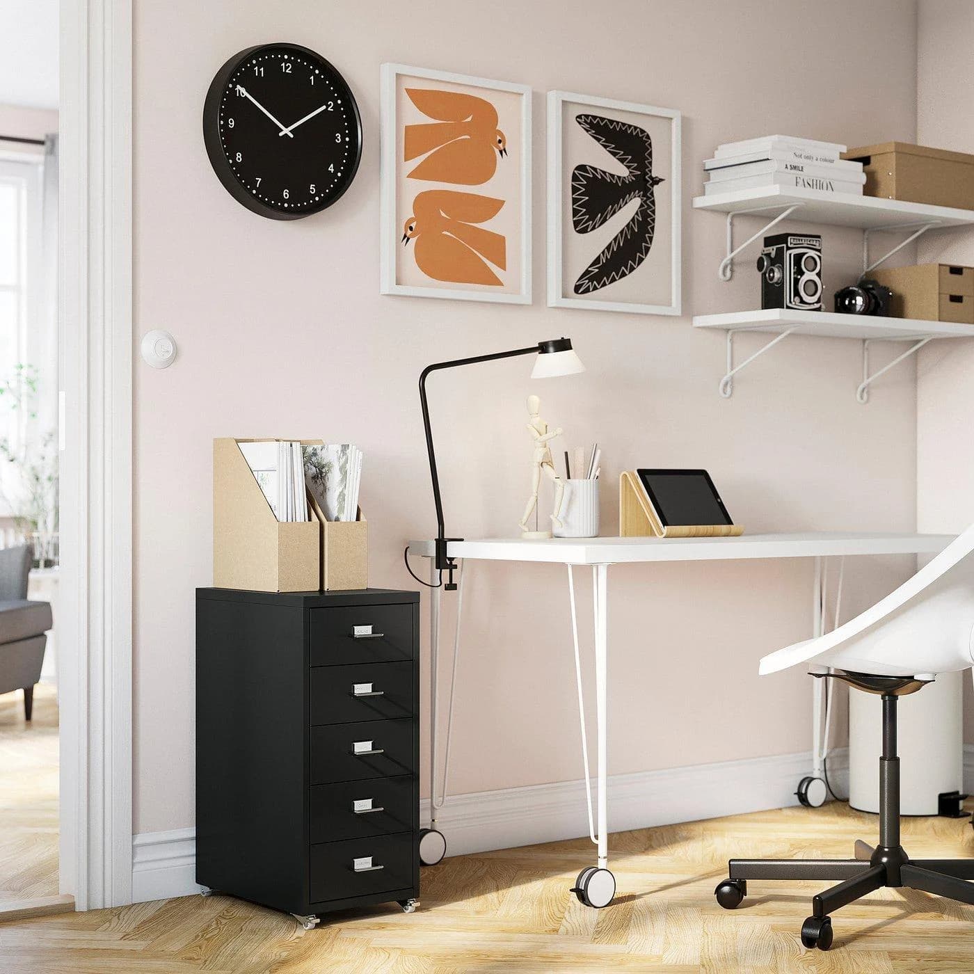 IKEA HELMER Schubladenelement auf Rollen Schwarz