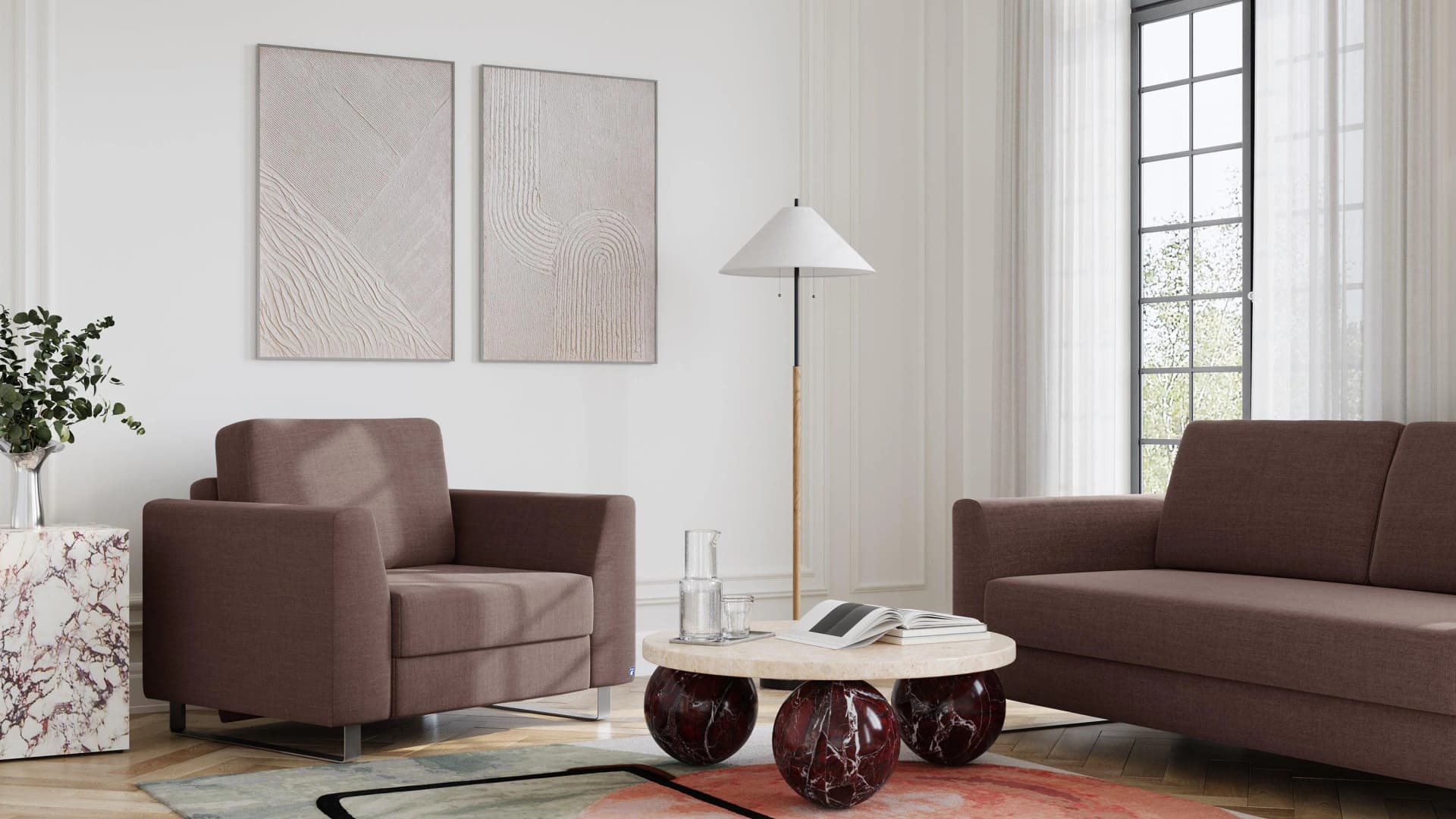 BRUNO Schlafsessel Braun Massivholz Boxspringkomfort