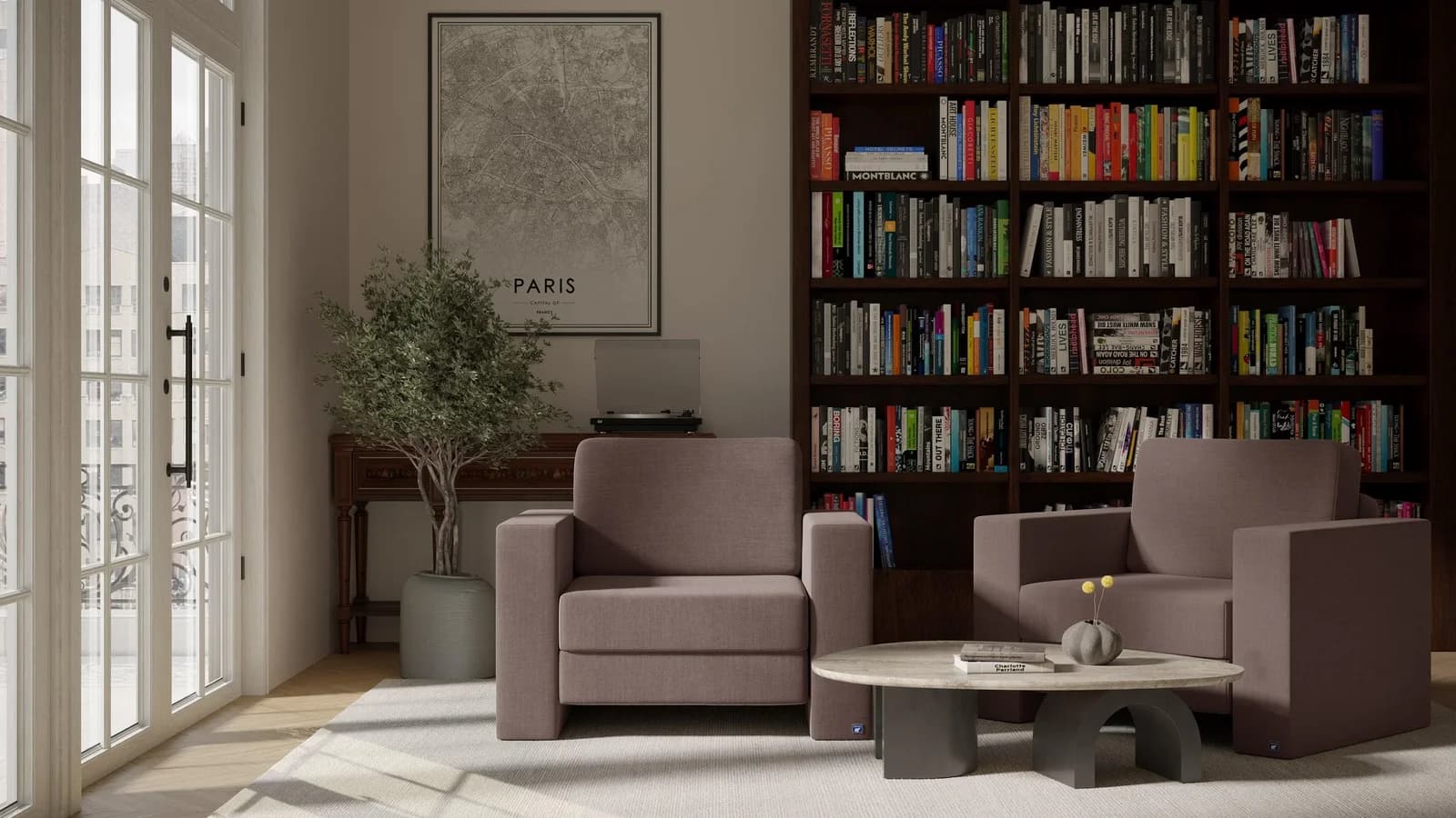 BRUNO Schlafsessel 70cm Braun Massivholz Boxspringkomfort