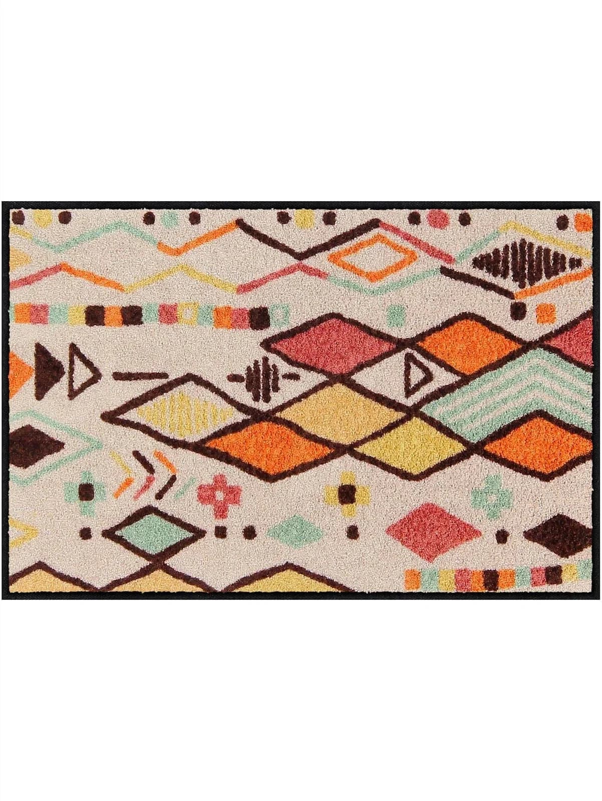 SALONLOEWE Fußmatte Gr. 3 Ecru-Bunt Ethno-Dessin