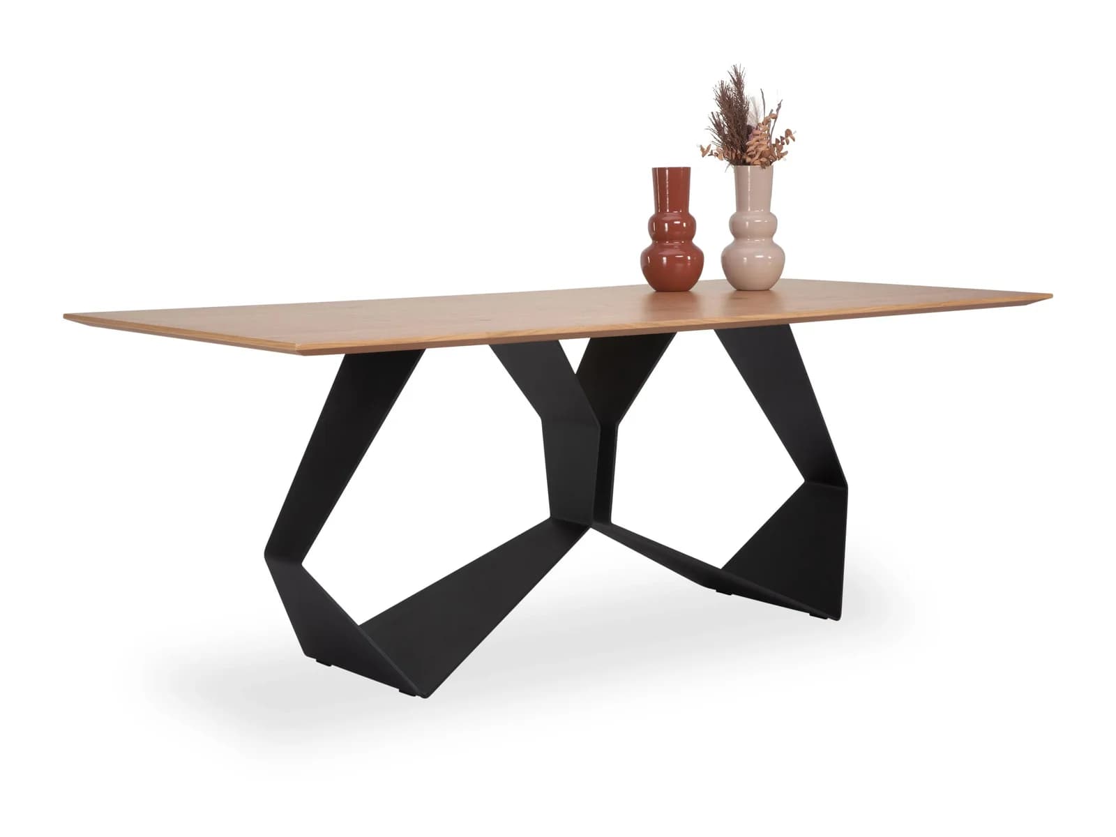 Esstisch KOINOR T1066 Wildeiche natur furniert Metall schwarz matt