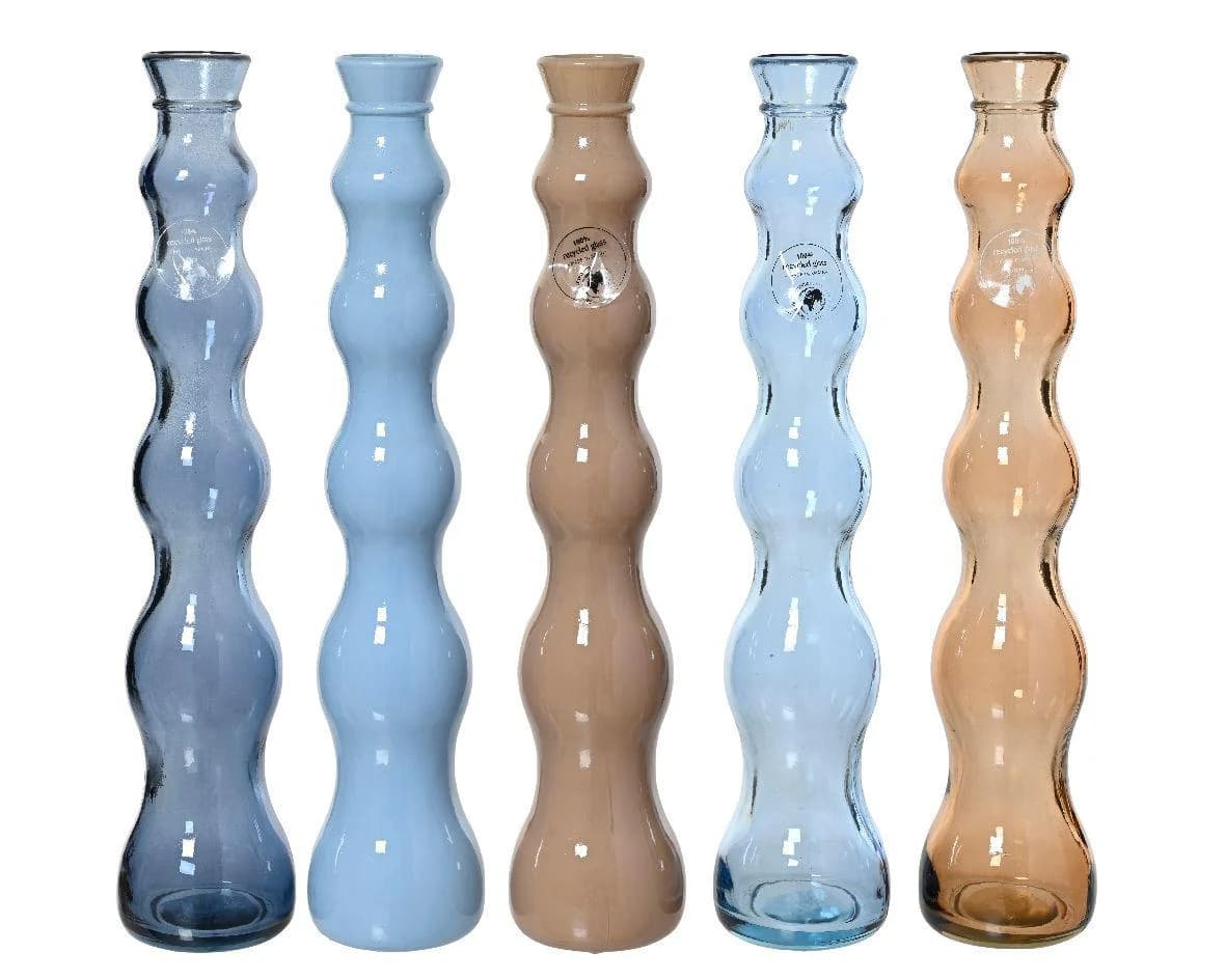 Vase aus recyceltem Glas, mehrfarbig, 32 cm Höhe