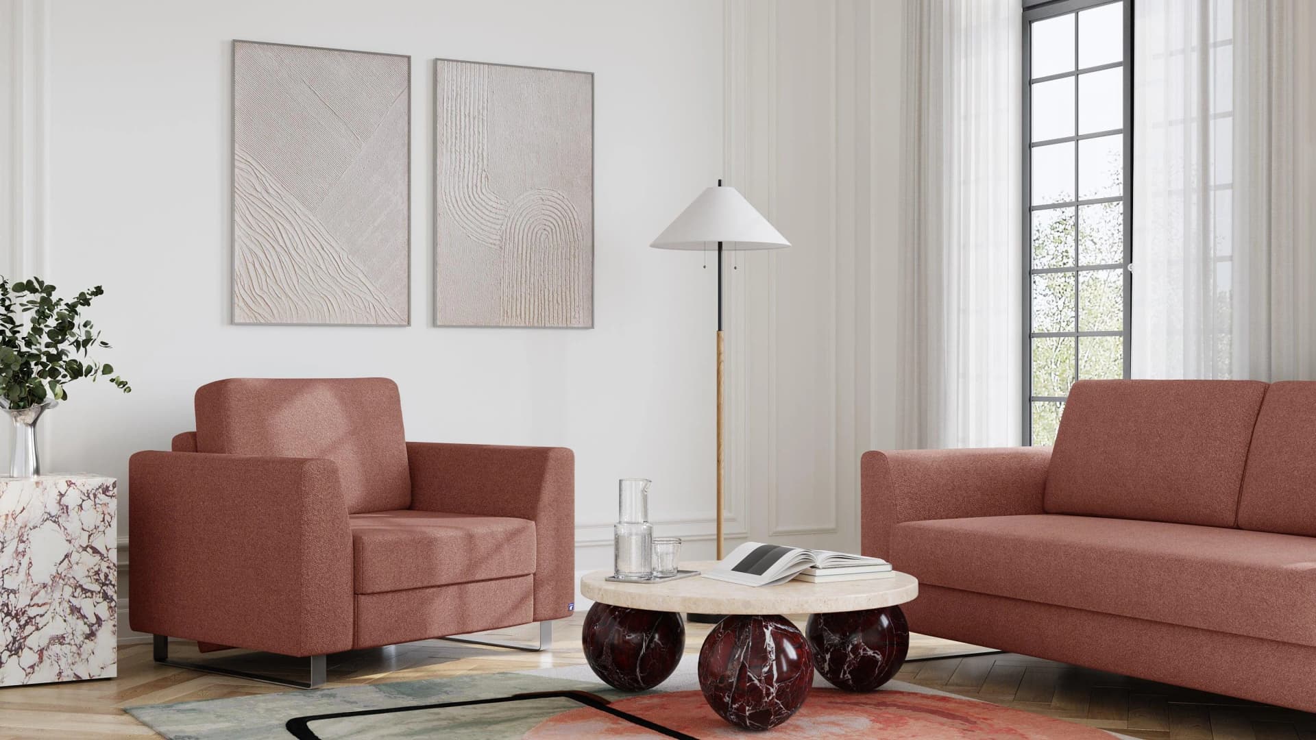 BRUNO Schlafsessel Beige Massivholz Boxspringkomfort