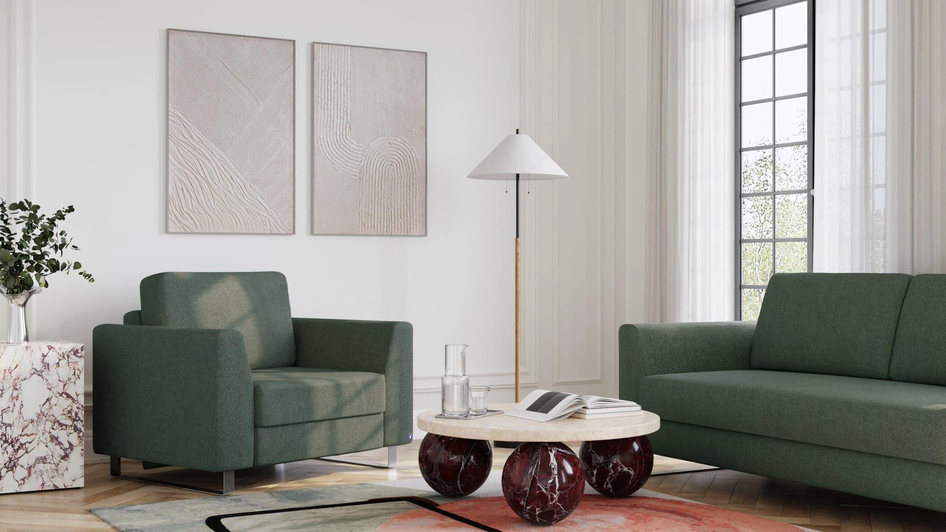 BRUNO Schlafsessel Forest Green mit Klappmechanismus & Boxspringkomfort