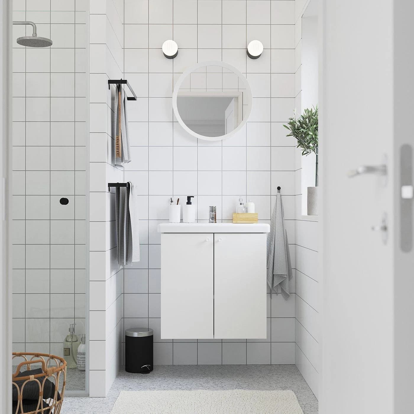 IKEA ENHET Waschbeckenschrank mit Türen Weiß