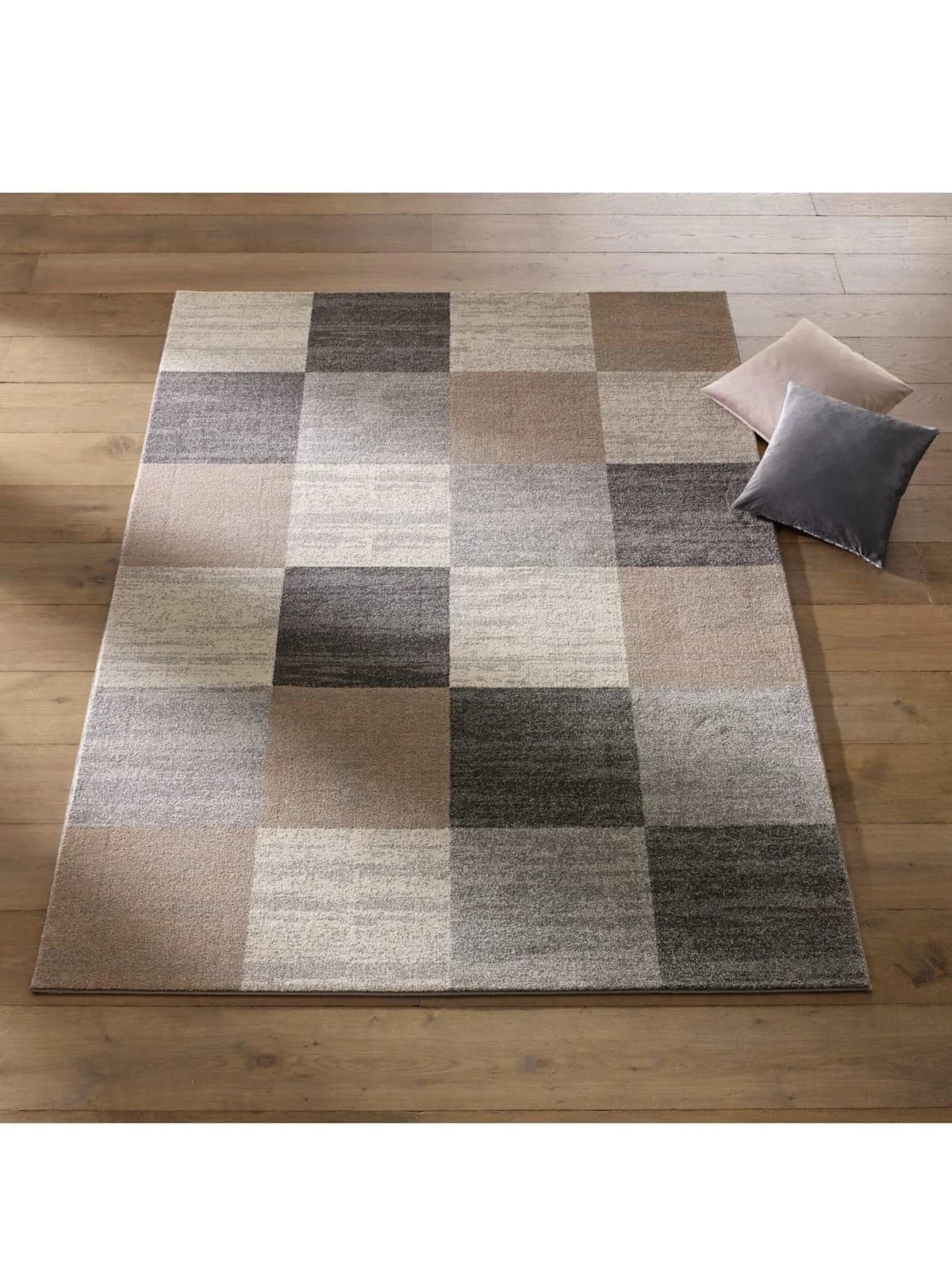 HEINE HOME Teppich grau-taupe Polypropylen kariert