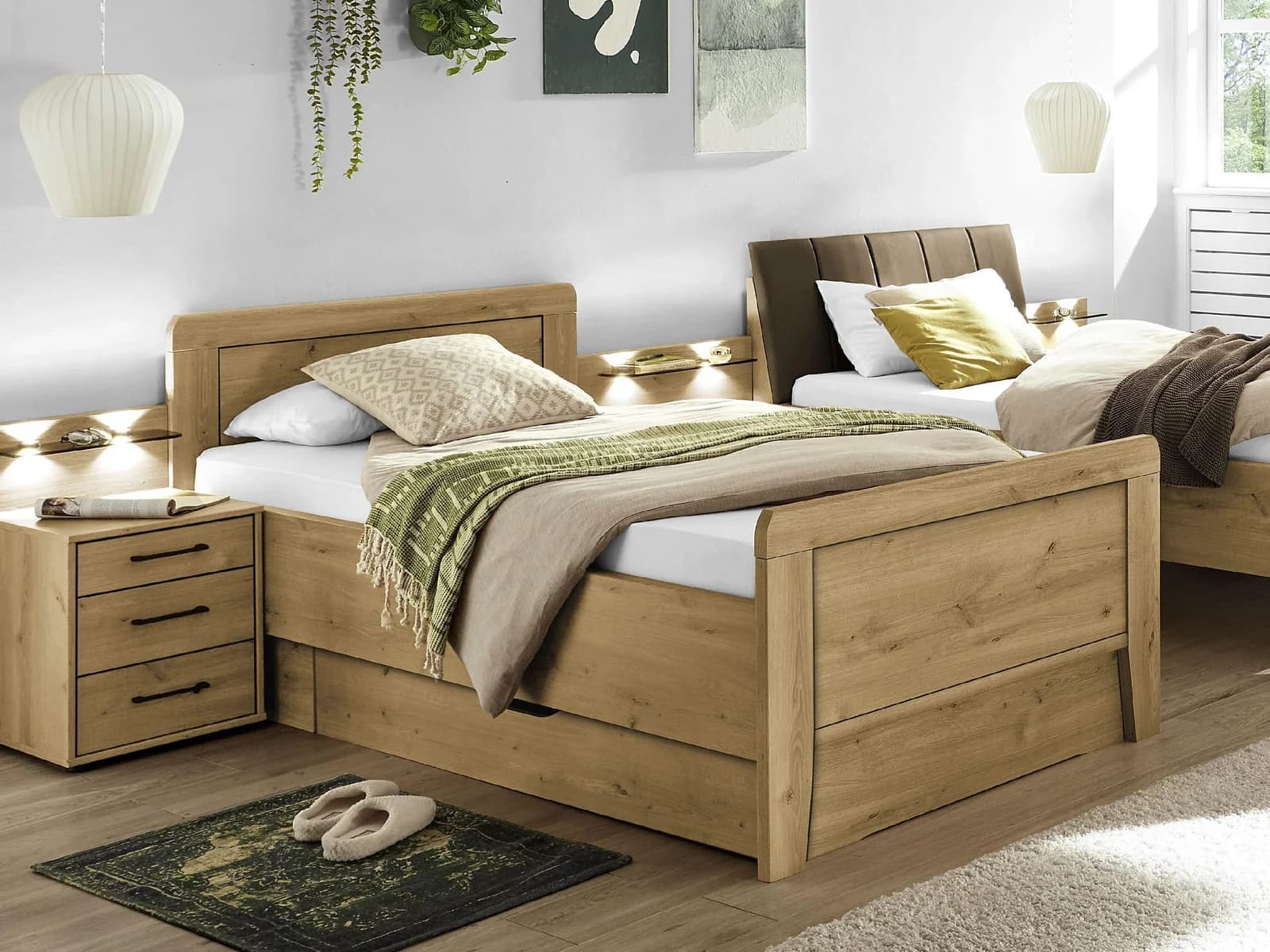 Rolf Weber Bett WALTROP Eiche bianco Holzkopfteil