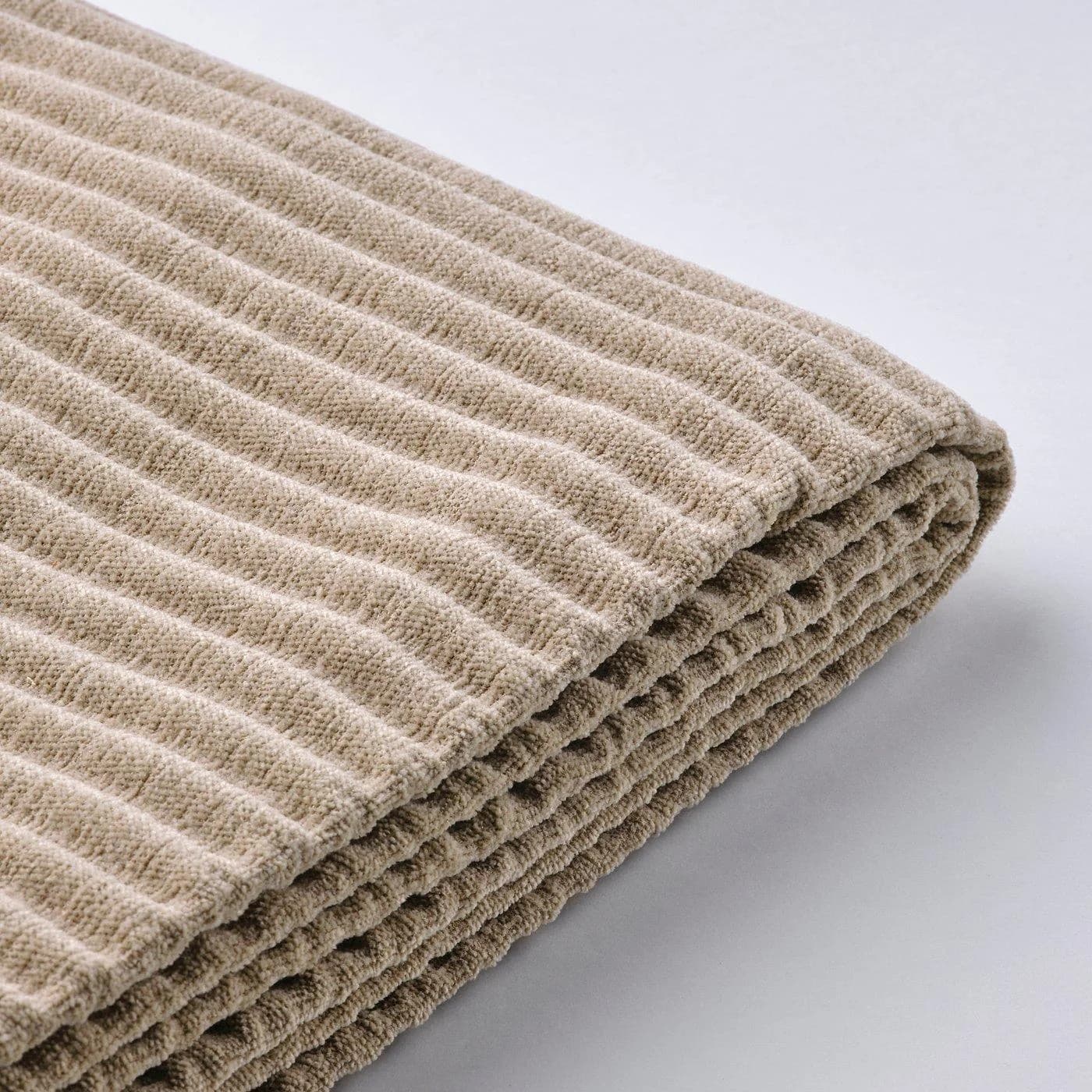 IKEA UPPÅKRA 3er-Sitzelement mit Recamiere rechts und Hocker, Graubeige