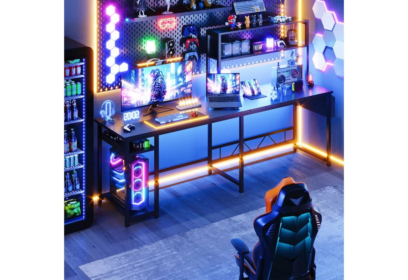 Furnicopia Eckschreibtisch 140 * 120cm mit LED und USB - Bild 4