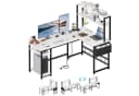 Furnicopia Eckschreibtisch 140 * 120cm L-förmiger Computertisch mit LED und USB Bild 1
