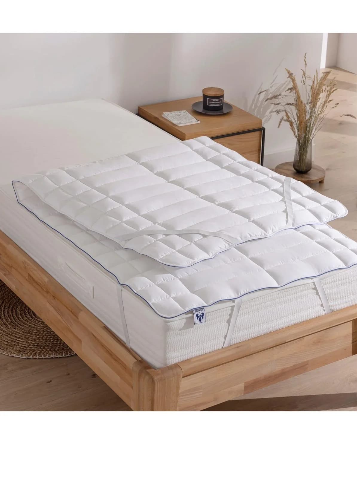 Irisette Matratzenauflage Weiß 100% Baumwolle Satin