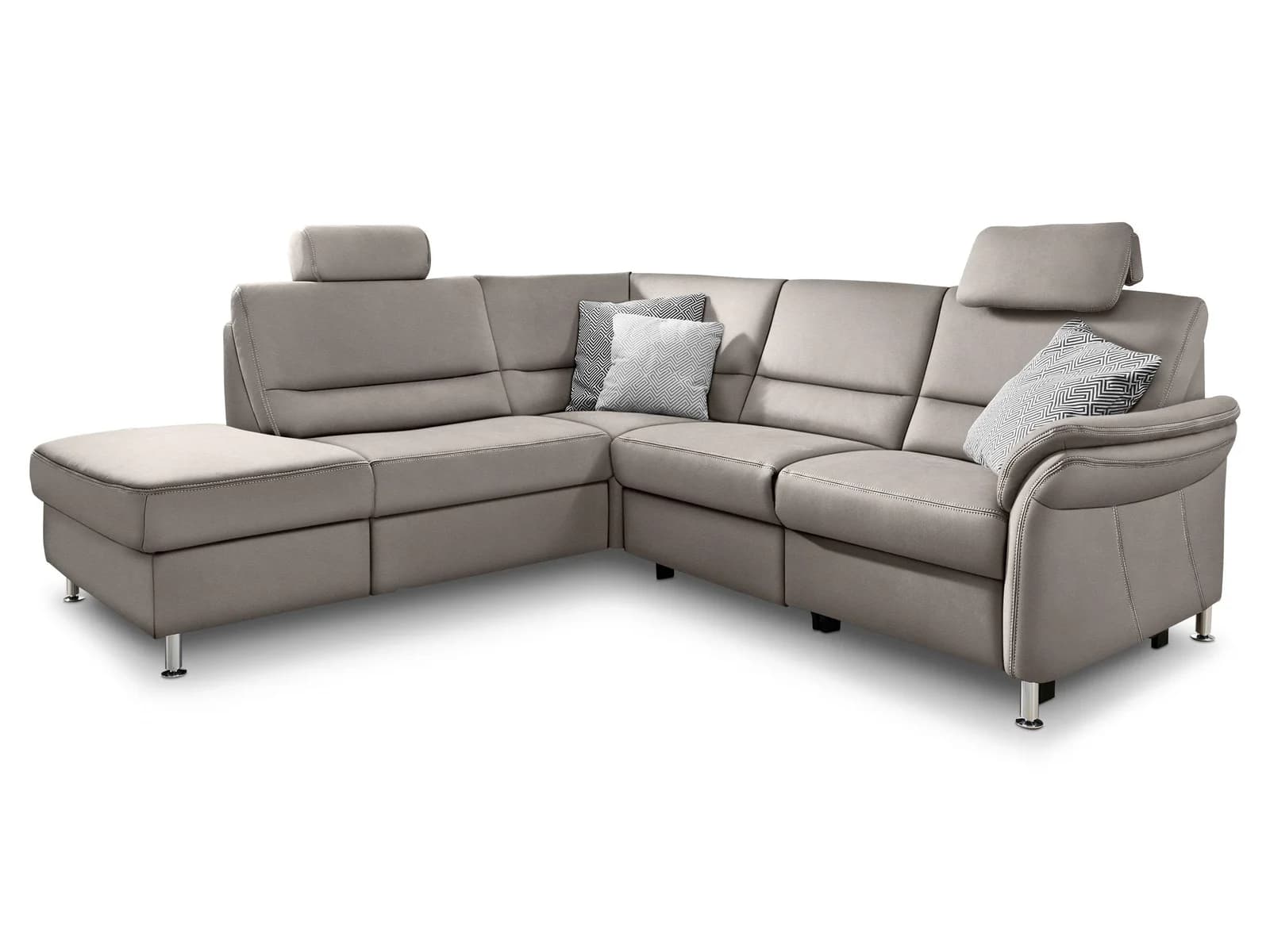 Polsterecke SYSTEMPOLSTER DAKOTA Leder beige mit Anstellhocker