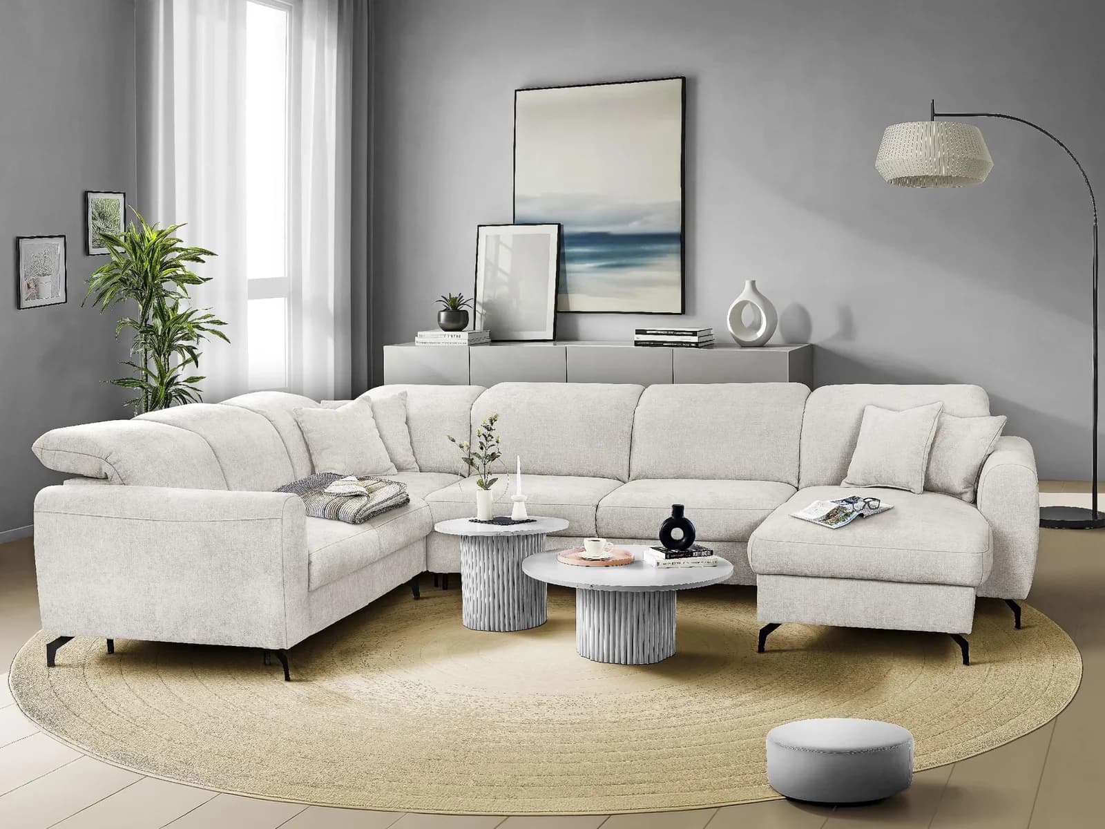 Polsterecke Vito WISOM Beige mit Metallfüßen