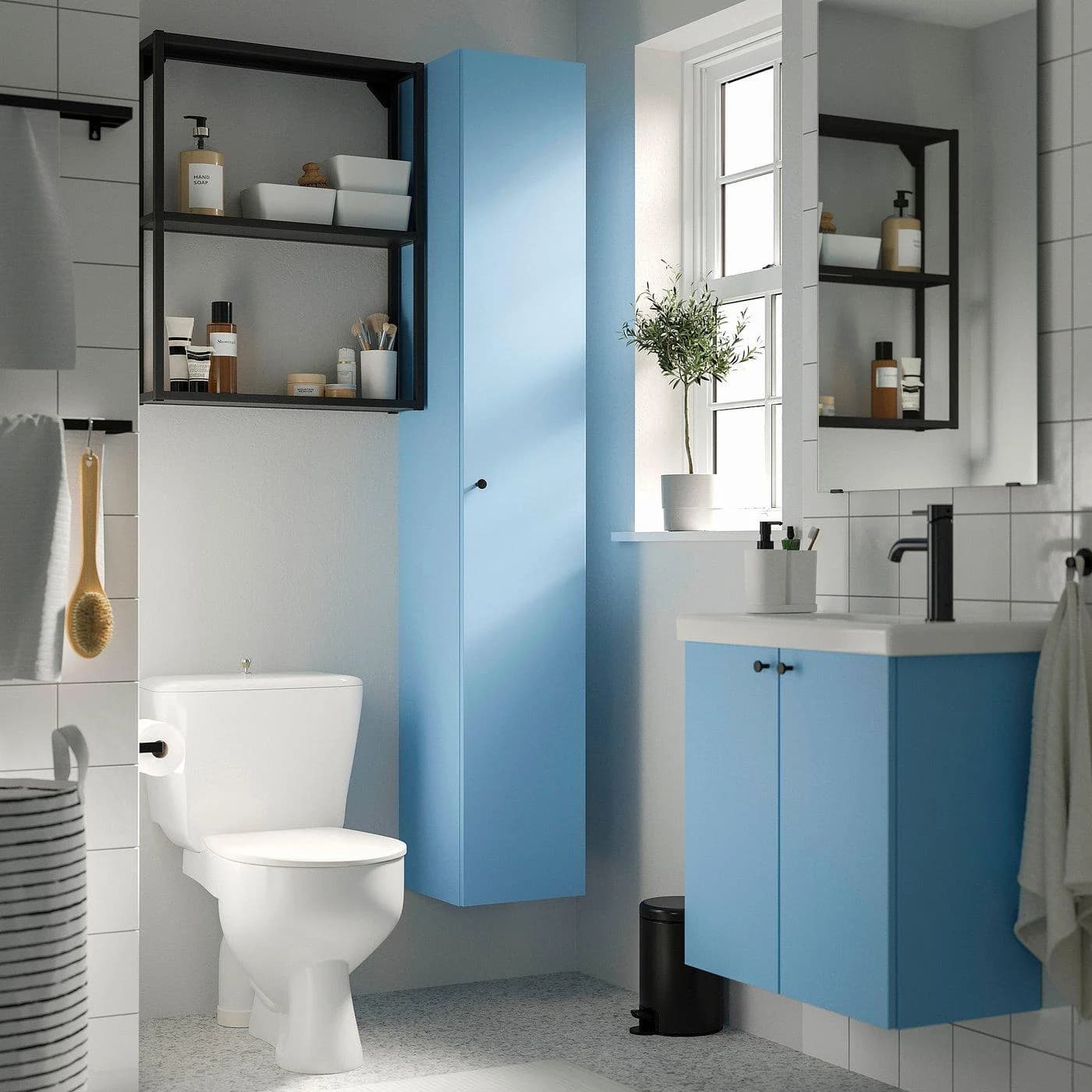 IKEA ENHET Waschbeckenschrank mit Türen Hellblau
