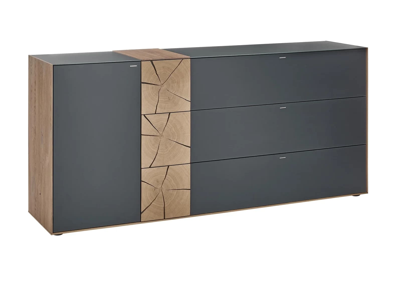 Sideboard hartmann HEAVEN Massivholz Mattglas Anthrazit