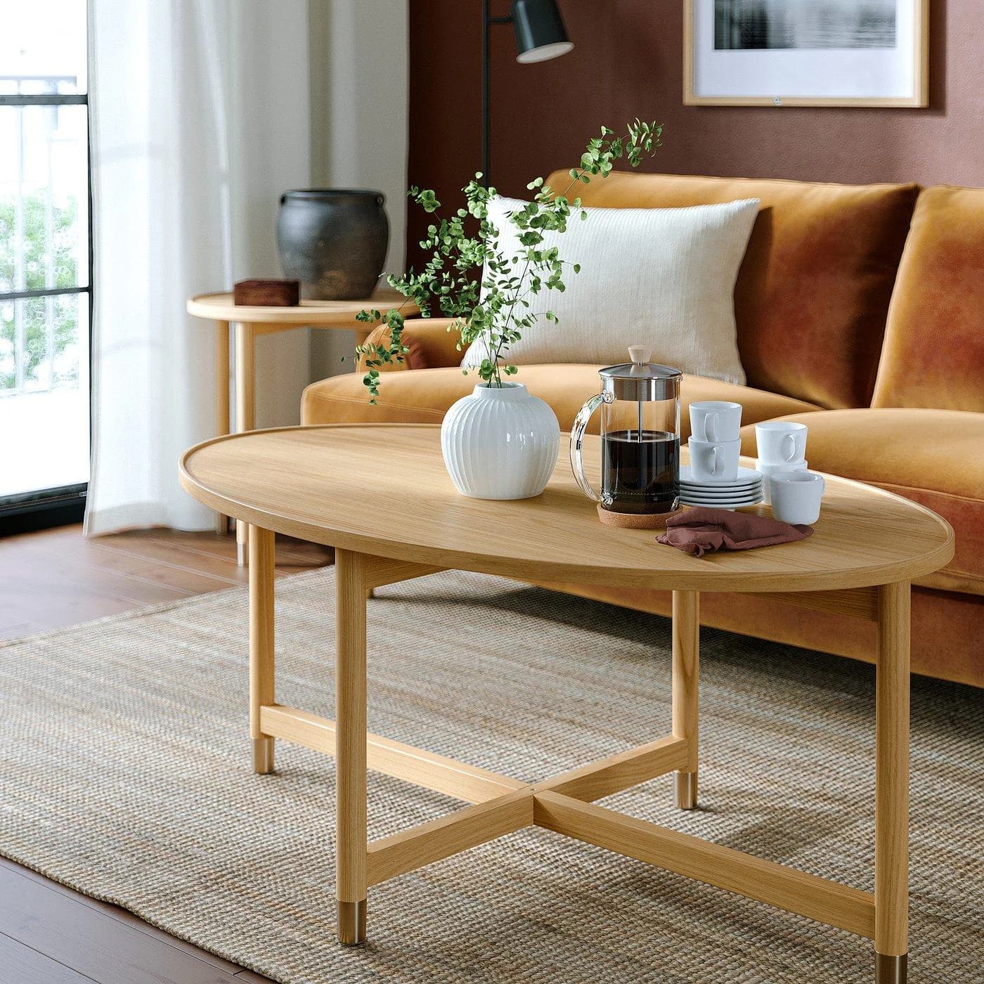 IKEA VALNÄS Couchtisch Eichenfurnier Oval