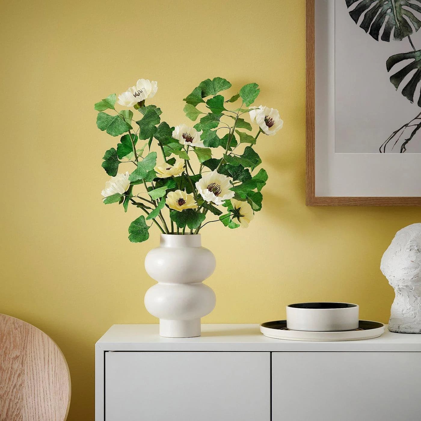 IKEA GULDSPETT Kunstblume Papier Ginkgo Grün