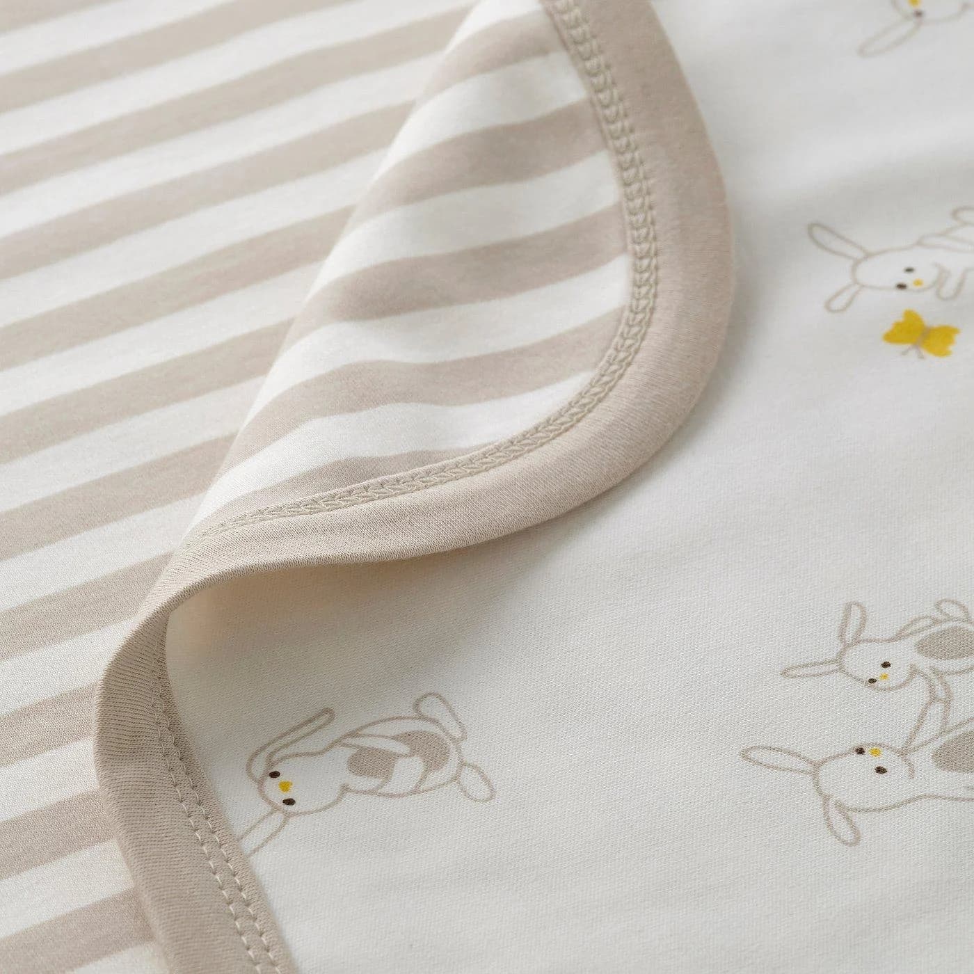 IKEA LEN Babydecke Beige/Weiß GOTS-zertifiziert