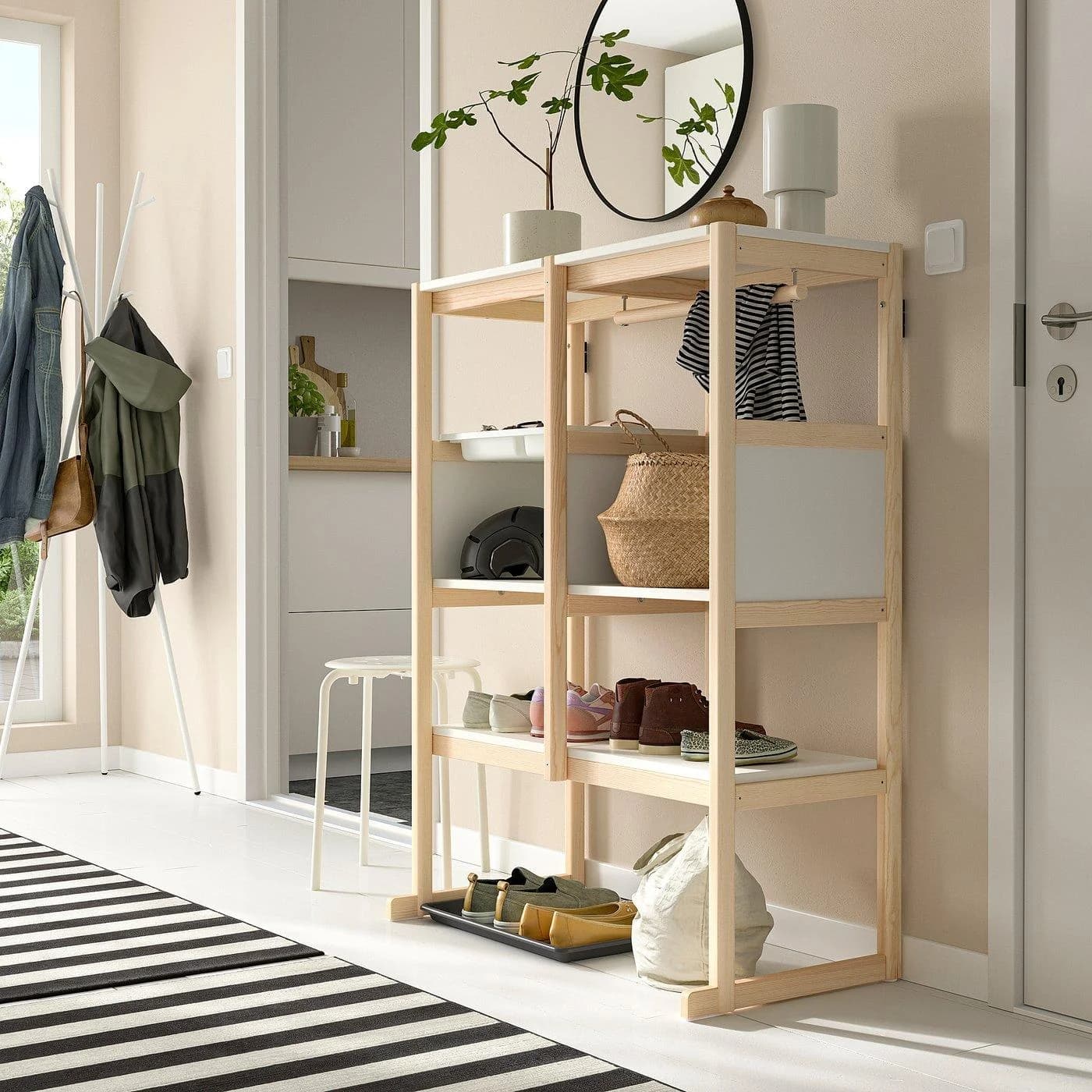 IKEA FLISAT Aufbewahrungskombination offen Kiefer weiß gebeizt