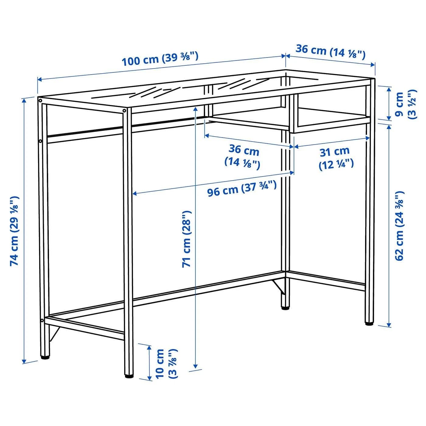 IKEA VITTSJÖ Laptoptisch Weiß Glas Modern