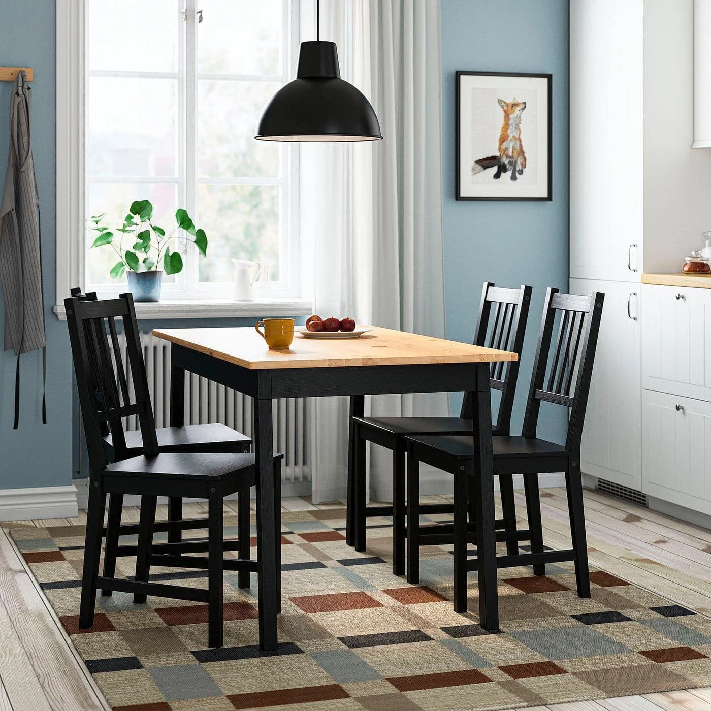 IKEA PINNTORP Stuhl Schwarz lasiert Massivholz