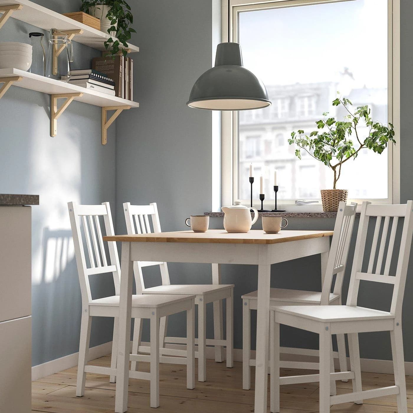 IKEA PINNTORP Stuhl Weiß Massivholz Traditionell