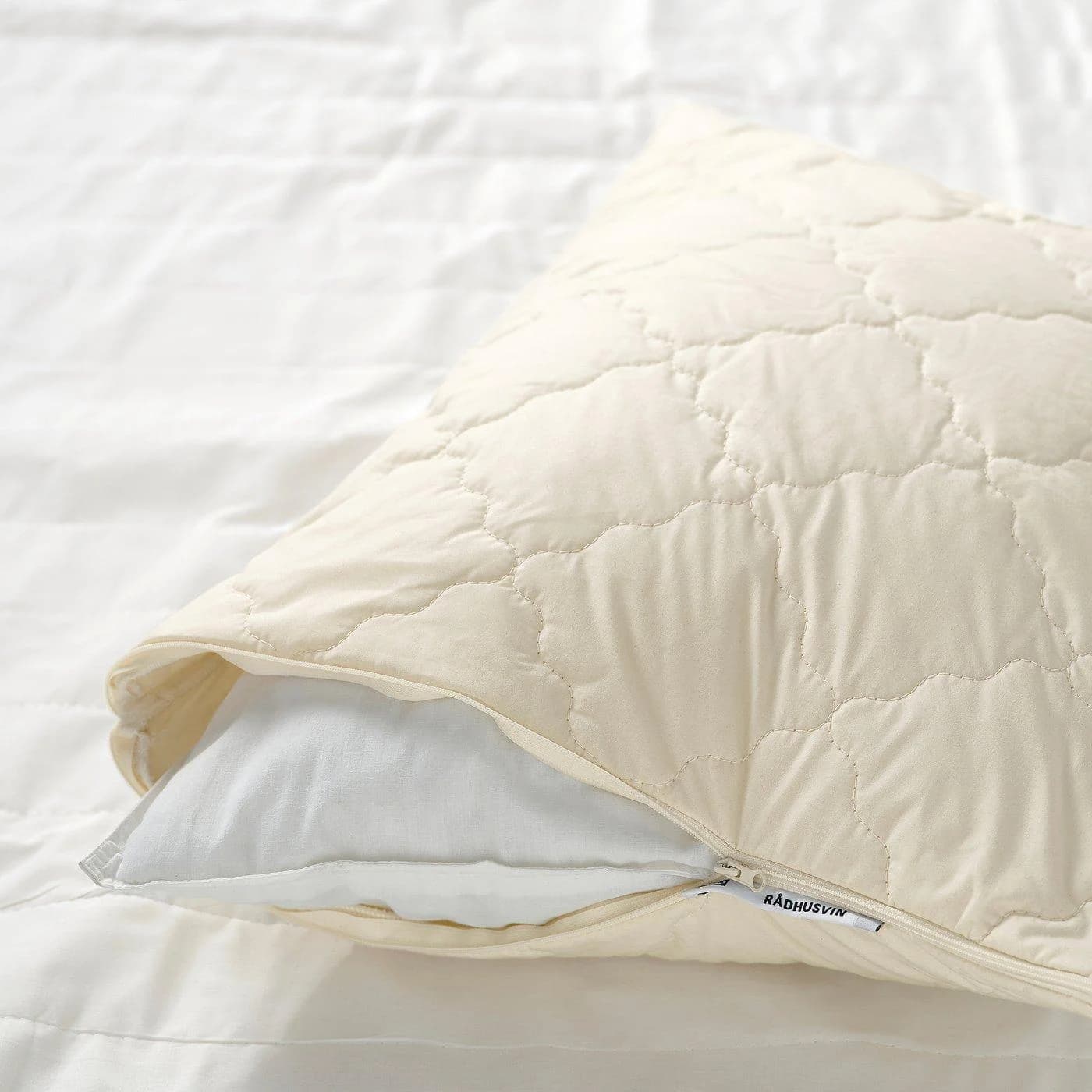 IKEA RÅDHUSVIN Kissenschoner Baumwolle Wolle Beige