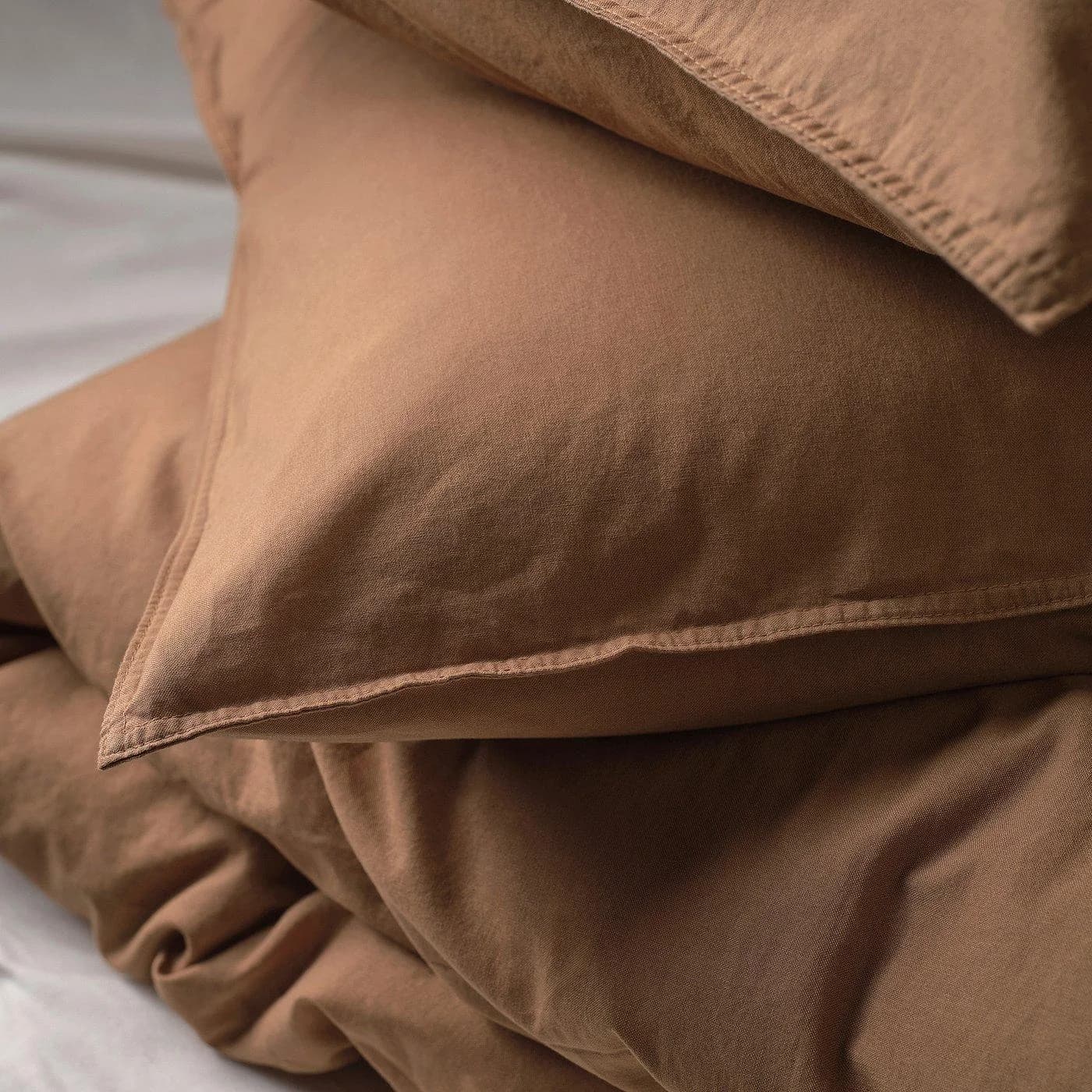 IKEA ÄNGSLILJA Kopfkissenbezug Baumwolle Erdig Braun