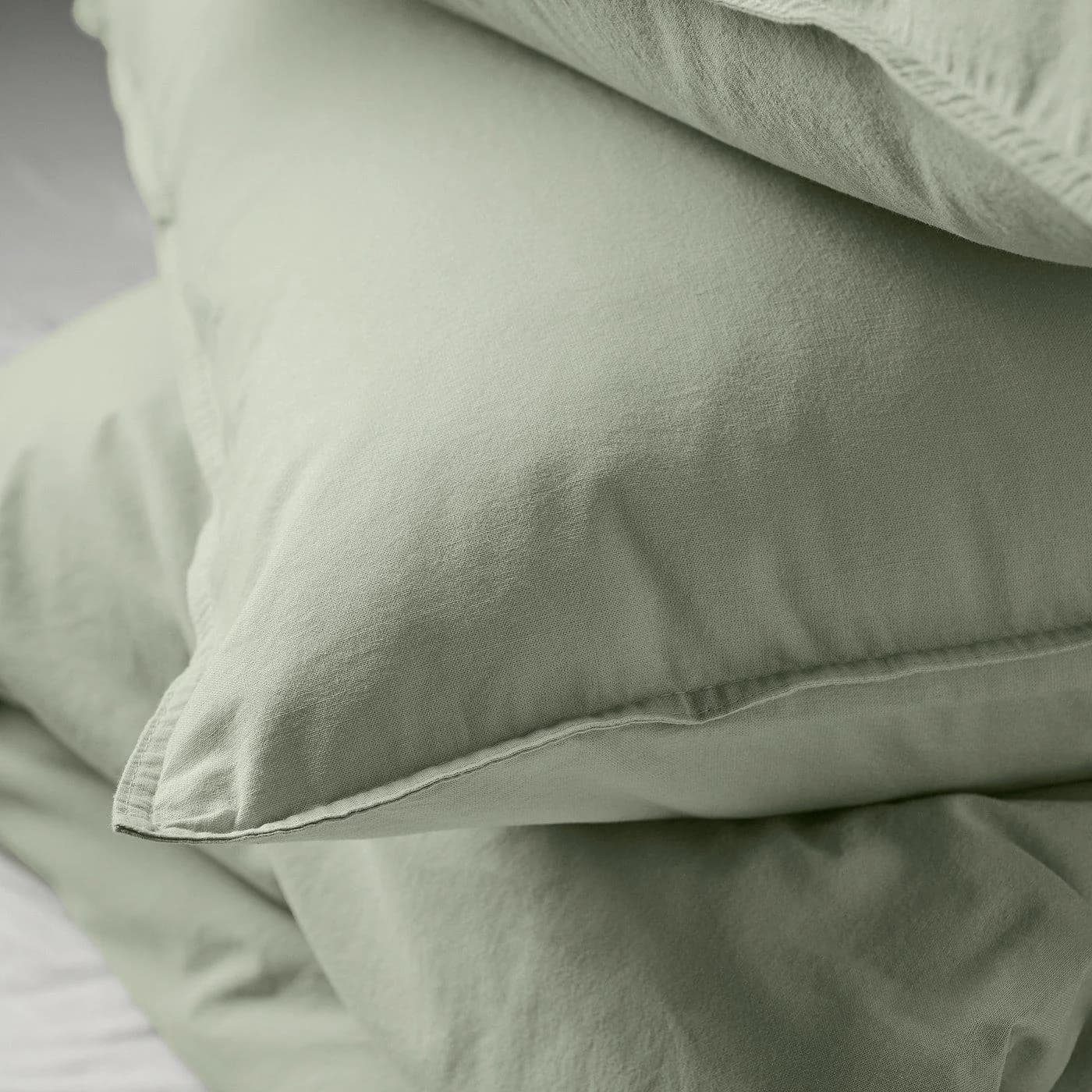 IKEA ÄNGSLILJA Kopfkissenbezug Baumwolle Dunkelgrün