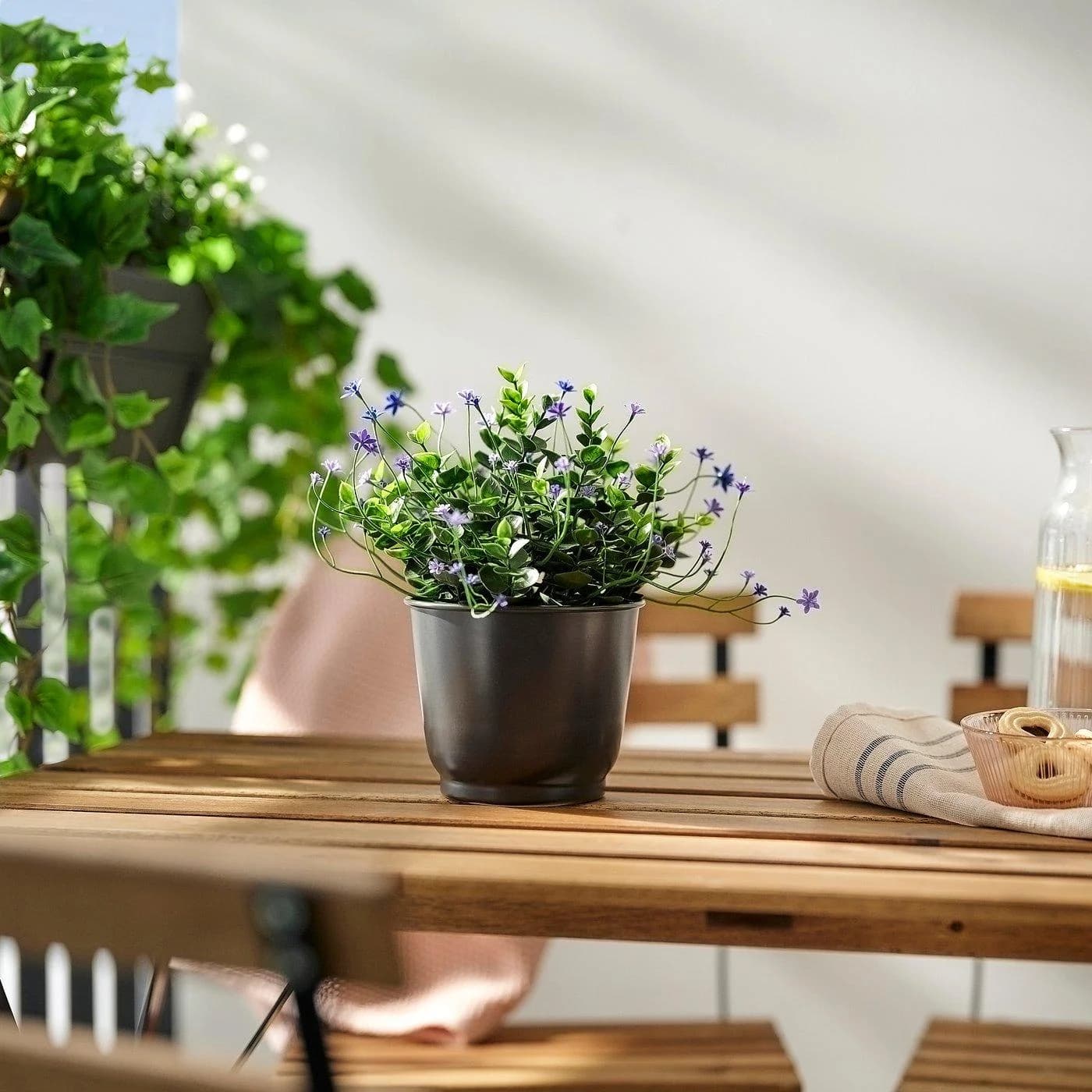 IKEA BROKTRAST Übertopf Dunkelgrau Metall